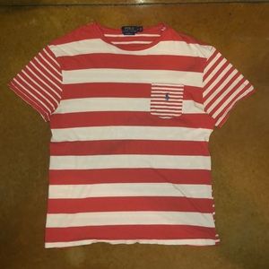 Polo Ralph Lauren Classic Striped Tee Salmon/White